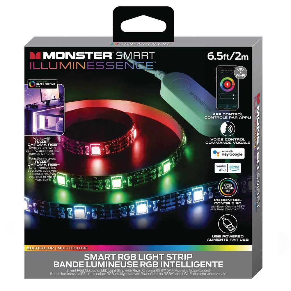 Coupon 🧨 Monster USB 6.5 ft. LED Multi-Color Strip Light, Smart Mobile App Operation, Voice Control, Schedule Your Lights with (1-Pack) 🧨 3 Coupon 🧨 Monster USB 6.5 ft. LED Multi-Color Strip Light, Smart Mobile App Operation, Voice Control, Schedule Your Lights with (1-Pack) 🧨