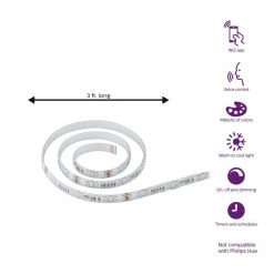 Best deal 😀 Philips Color and Tunable White Dimmable Smart Wi-Fi Wiz Connected LED Light Strip Extension (1M) ⌛ -Cheap Cabinet Lights Store white philips under cabinet lights 560763 a0 1000