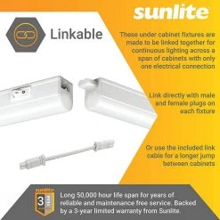 Brand new ⭐ Sunlite Plug-In 34 in. Linkable Adjustable 3 Color CCT Tunable 3000K 4000K 5000K White LED Under Cabinet Light 🔔 -Cheap Cabinet Lights Store white sunlite under cabinet lights hd03099 1 44 1000