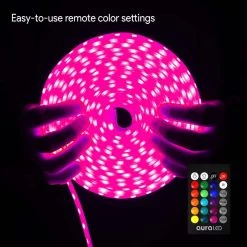 Coupon 👍 Tzumi Aura 12 ft. LED Color Strip Light with Remote and Pre-Programmed Holiday Modes 👏 -Cheap Cabinet Lights Store white tzumi led strip lights 8288hd 66 1000