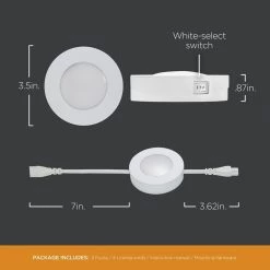 Discount ⭐ ULTRA PROGRADE ProLink Plug-in LED Under Cabinet Puck Lights (5-Pack) 🛒 -Cheap Cabinet Lights Store white ultra prograde puck lights 55215 t1 1f 1000