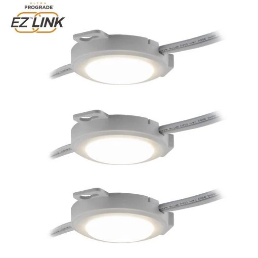 Discount 🔔 ULTRA PROGRADE EZ Link Linkable Plug-in LED White Puck Light with High/Low Switch (3-Pack) 🛒 -Cheap Cabinet Lights Store white ultra prograde puck lights 65009 t1 64 1000