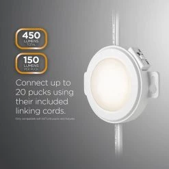 Discount 🔔 ULTRA PROGRADE EZ Link Linkable Plug-in LED White Puck Light with High/Low Switch (3-Pack) 🛒 -Cheap Cabinet Lights Store white ultra prograde puck lights 65009 t1 c3 1000