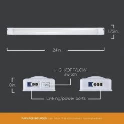 Best Sale 🔥 ULTRA PROGRADE EZ Link Linkable Plug-in 24 in. LED White Under Cabinet Light ✨ -Cheap Cabinet Lights Store white ultra prograde under cabinet lights 64762 t1 1f 1000