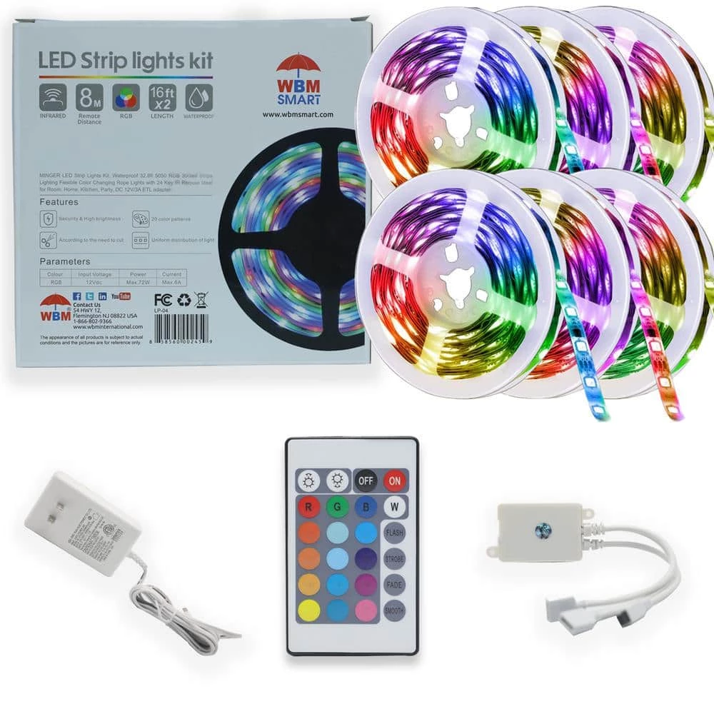 Best deal 💯 WBM SMART Multi-Color LED Strips Lights Kit, Durable, RF Remote Control (2X5M) (Pack of 3) ✔️ 3 Best deal 💯 WBM SMART Multi-Color LED Strips Lights Kit, Durable, RF Remote Control (2X5M) (Pack of 3) ✔️