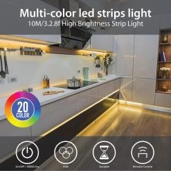 Best Pirce ❤️ WBM SMART 2 x 5M, 6.14 in. Height LED Light Strips Color Changing RGB Kit with Color Changing RF Remote, Finish: White (Pack of 4) 😍 12 Best Pirce ❤️ WBM SMART 2 x 5M, 6.14 in. Height LED Light Strips Color Changing RGB Kit with Color Changing RF Remote, Finish: White (Pack of 4) 😍 -Cheap Cabinet Lights Store white wbm smart led strip lights lp 04 4pk 44 1000