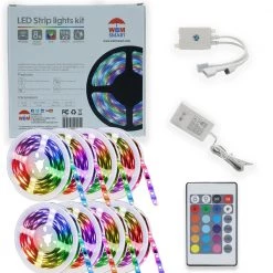 Best Pirce ❤️ WBM SMART 2 x 5M, 6.14 in. Height LED Light Strips Color Changing RGB Kit with Color Changing RF Remote, Finish: White (Pack of 4) 😍