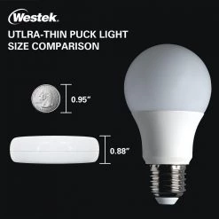 Cheap 🎁 Westek Ultra-Thin LED White Puck Light (2-Pack) 🤩 -Cheap Cabinet Lights Store white westek puck lights bl putn w2t 40 1000